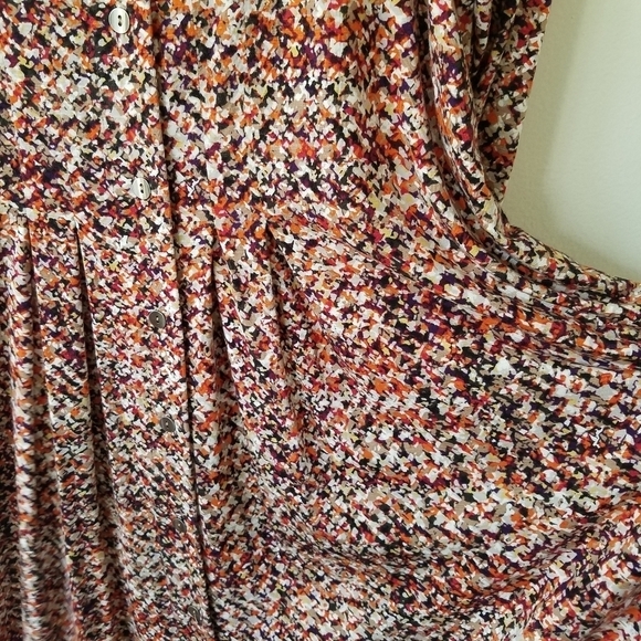 J.Jill Jersey Knit Pleated Multi Color Print Dress Size Large - Picture 9 of 13